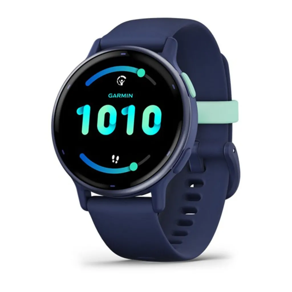 GARMIN Montre Connectée vivoactive 5 cadran bleu fond personnalisable bracelet silicone bleu Outlet