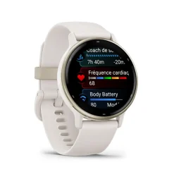 GARMIN Montre Connectée vivoactive 5 cadran ivoire fond personnalisable bracelet silicone ivoire Best