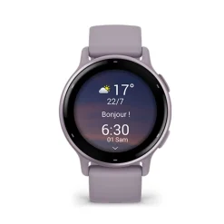 GARMIN Montre Connectée vivoactive 5 cadran mauve fond personnalisable bracelet silicone mauve Online