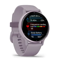 GARMIN Montre Connectée vivoactive 5 cadran mauve fond personnalisable bracelet silicone mauve Online