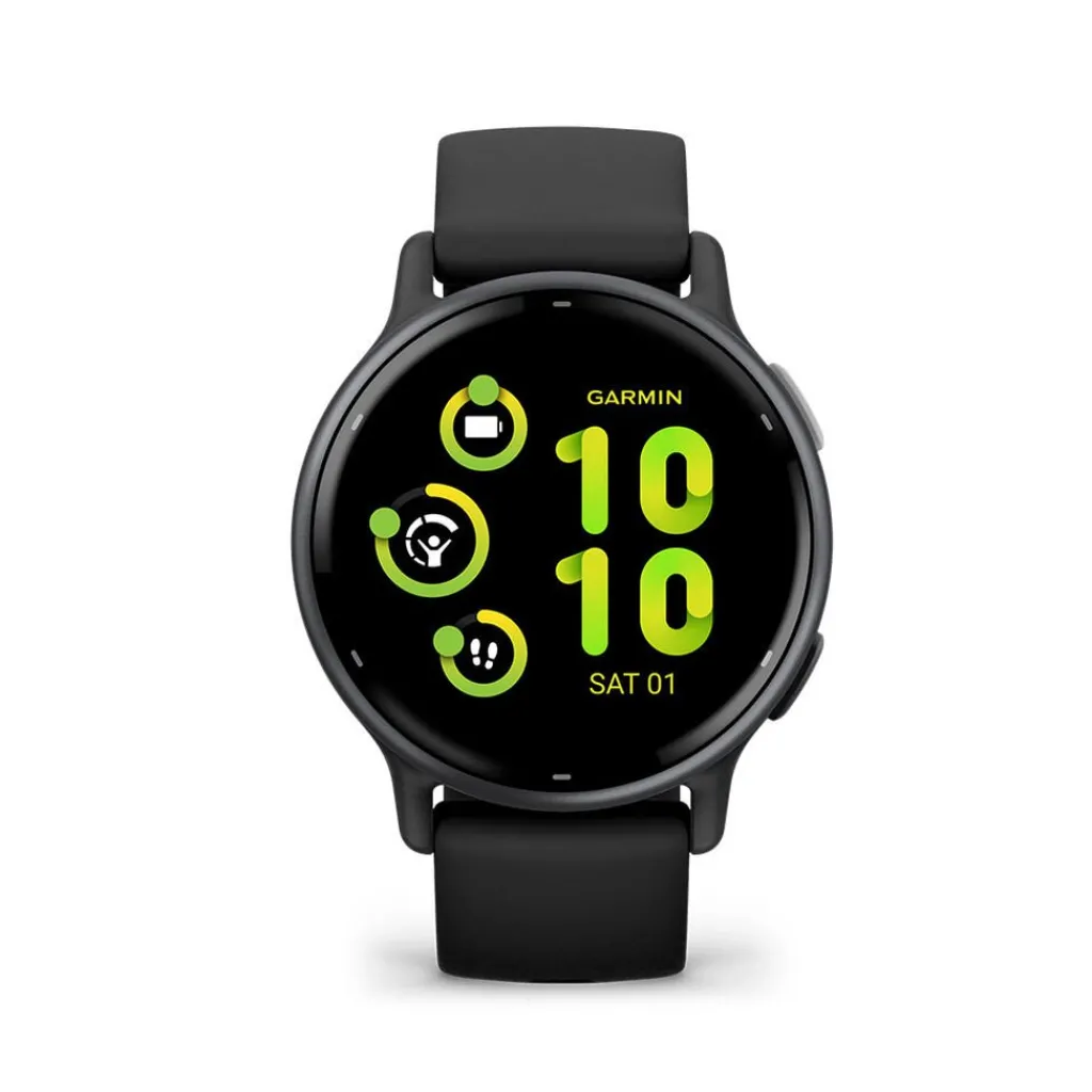 GARMIN Montre Connectée vivoactive 5 cadran noir fond personnalisable bracelet silicone noir Best