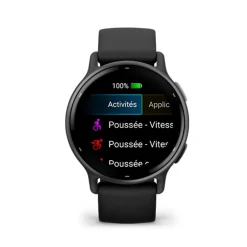 GARMIN Montre Connectée vivoactive 5 cadran noir fond personnalisable bracelet silicone noir Best