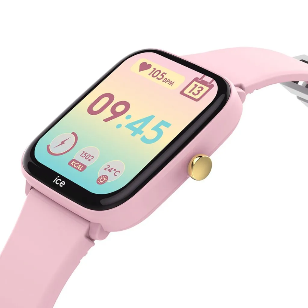 ICE WATCH Montre Connectée Smart Junior 2.0 cadran rose bracelet silicone rose
