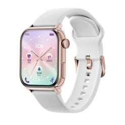 ICE WATCH Montre Connectée Smart 3.0 cadran bicolore doré / rose bracelet plastique blanc Outlet