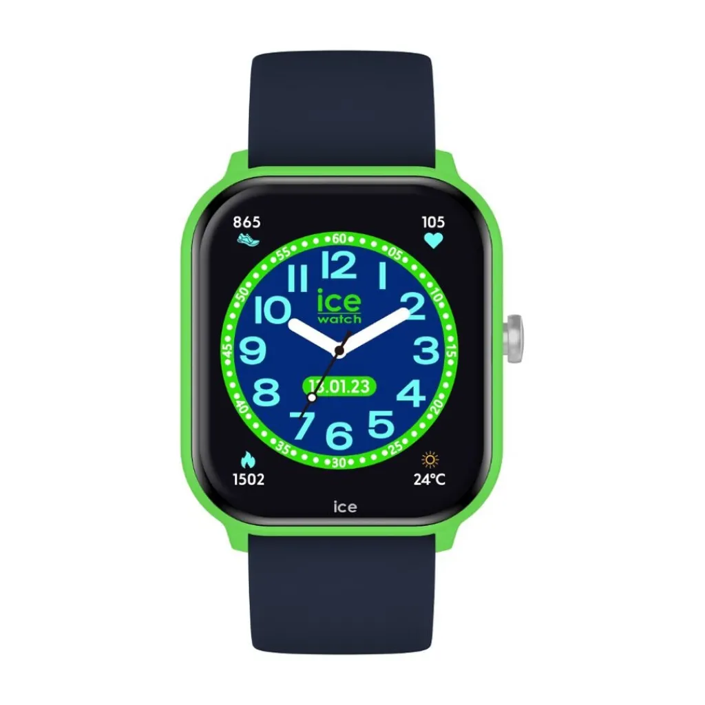 ICE WATCH Montre Connectée Ice Smart Junior 2.0 cadran vert bracelet silicone bleu