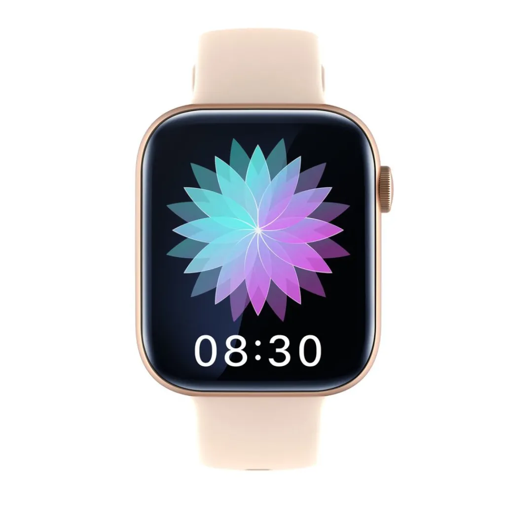 TEKDAY Montre Connectée cadran bicolore doré / rose bracelet silicone rose Best