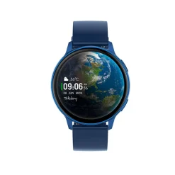 TEKDAY Montre Connectée cadran bleu bracelet silicone bleu New