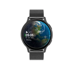 TEKDAY Montre Connectée cadran noir bracelet acier noir New