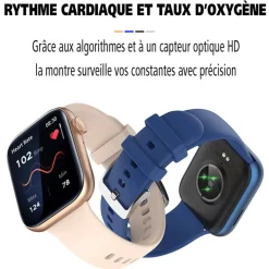 TEKDAY Montre Connectée cadran bicolore doré / rose bracelet acier bicolore Hot