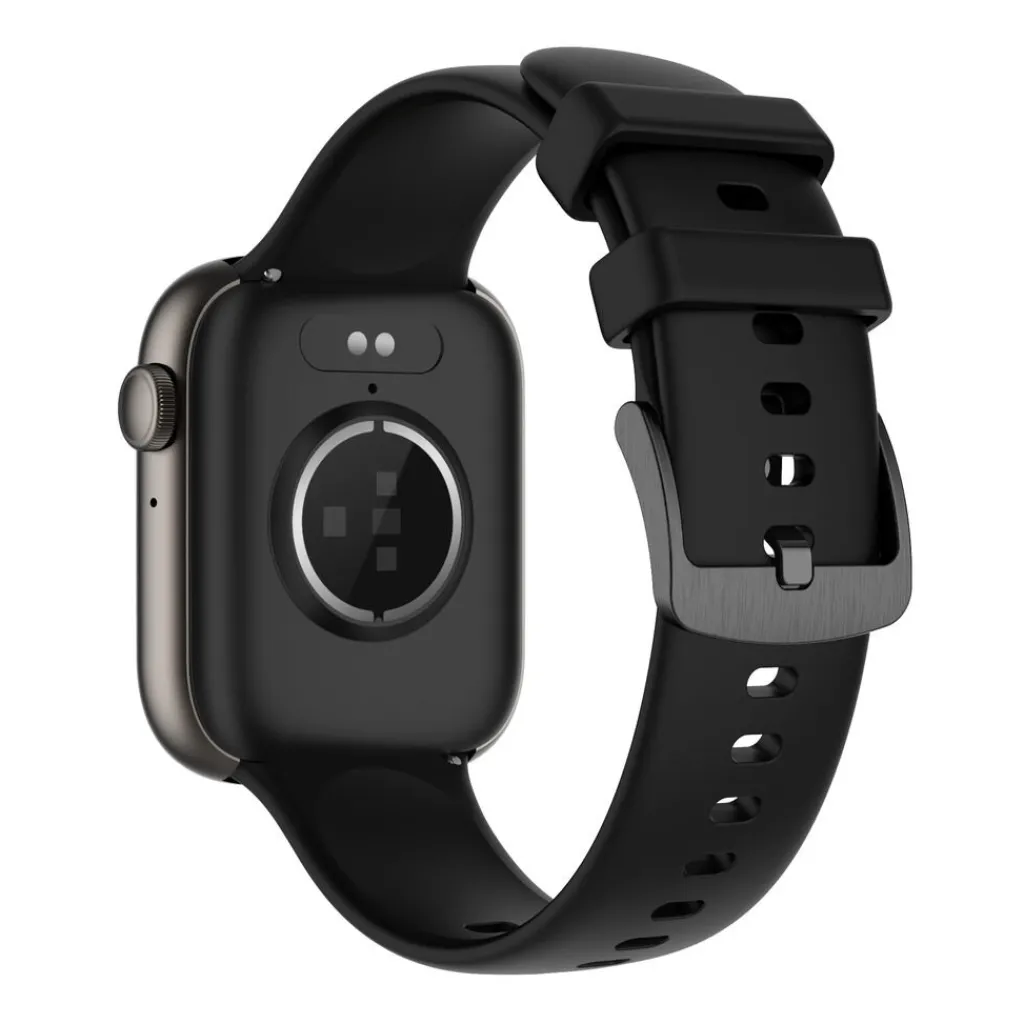 TEKDAY Montre Connectée cadran gris bracelet silicone noir