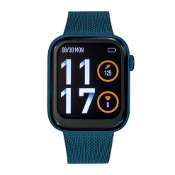 TEKDAY Montre Connectée cadran bleu bracelet acier bleu Discount