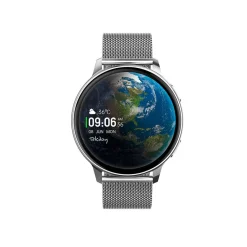 TEKDAY Montre Connectée cadran argenté bracelet acier argenté Discount