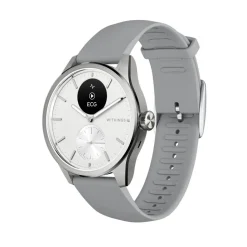 WITHINGS Montre Connectée Scanwatch 2 cadran argenté bracelet silicone gris Outlet