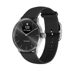 WITHINGS Montre Connectée Scanwatch Light cadran argenté bracelet silicone noir Outlet