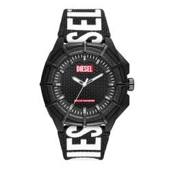 DIESEL Montre Framed Noir cadran noir fond noir bracelet cuir de vache noir Hot