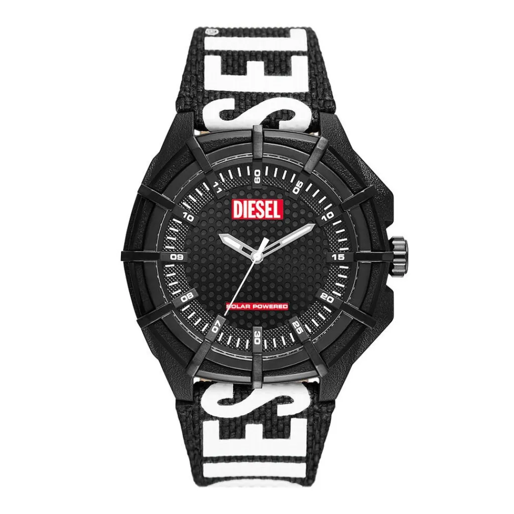 DIESEL Montre Framed Noir cadran noir fond noir bracelet cuir de vache noir Hot