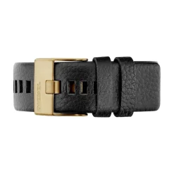 DIESEL Montre Mega Chief Noir cadran doré fond noir bracelet cuir noir Discount