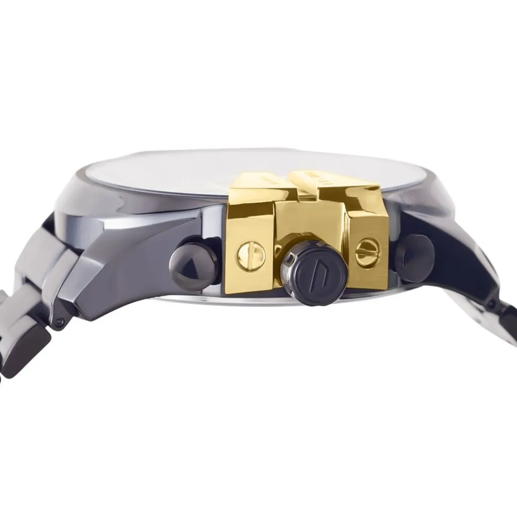 DIESEL Montre Mega Chief Noir cadran noir fond noir bracelet acier noir Best