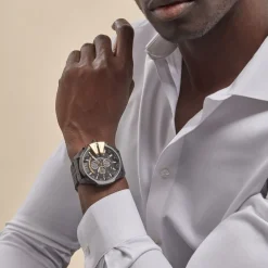 DIESEL Montre Mega Chief Noir cadran noir fond noir bracelet acier noir Best