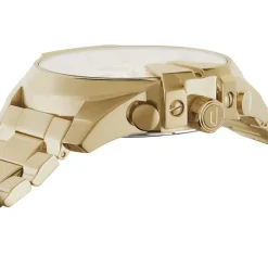 DIESEL Montre Mega Chief Champagne cadran doré fond doré bracelet acier doré New