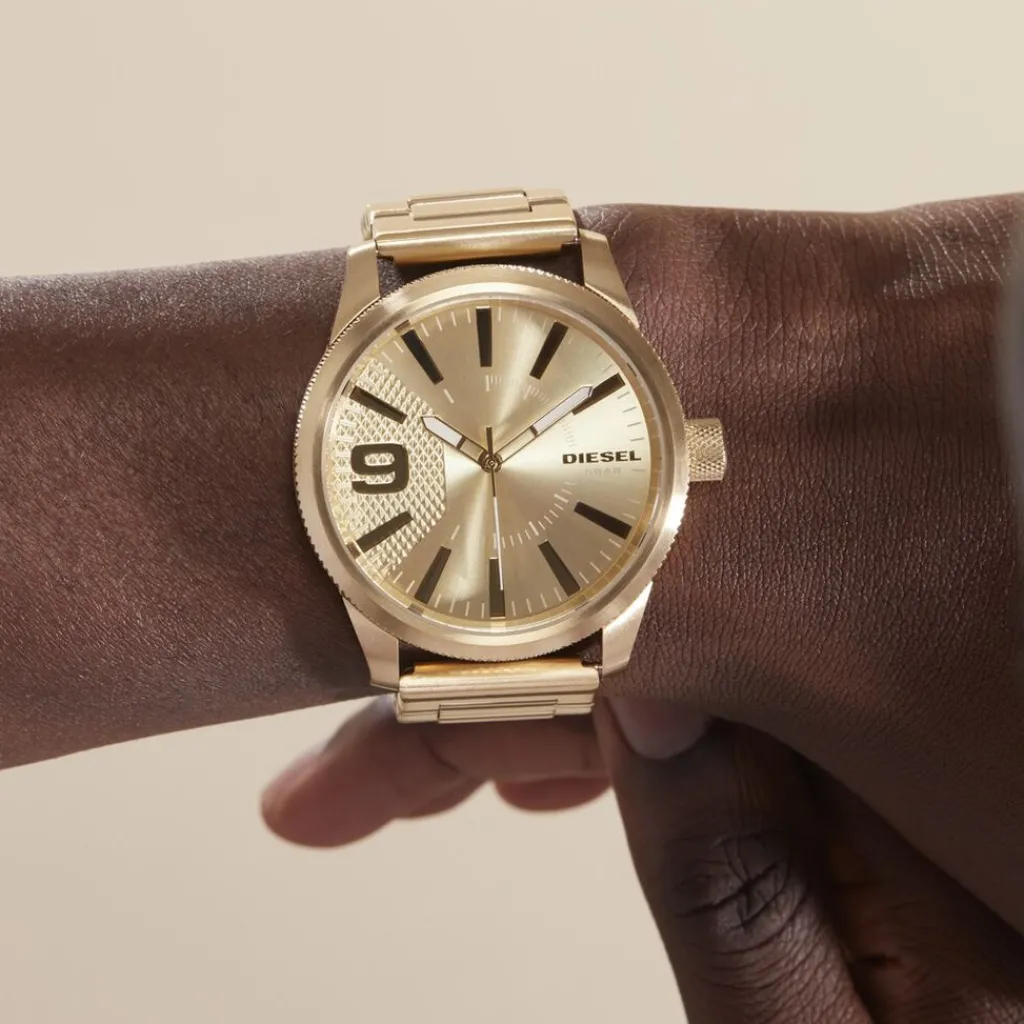 DIESEL Montre Nsbb Champagne cadran doré fond doré bracelet acier doré Sale