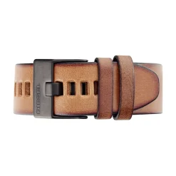 DIESEL Montre Nsbb Gris cadran noir fond gris bracelet cuir marron Online