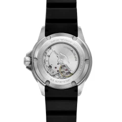 EMPORIO ARMANI Montre Noir cadran argenté fond noir bracelet silicone noir Clearance