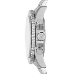 EMPORIO ARMANI Montre Noir cadran argenté fond noir bracelet acier argenté Online