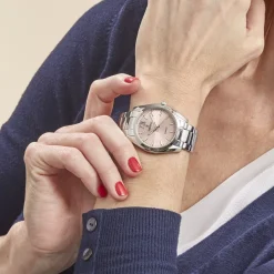 FESTINA Montre Boyfriend Rose cadran argenté fond rose bracelet acier argenté Hot