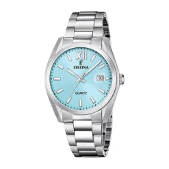 FESTINA Montre Classics Bleu Sky cadran argenté fond bleu sky bracelet acier argenté Sale