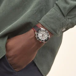 FESTINA Montre Junior Fond Blanc cadran argenté fond blanc bracelet cuir noir Hot