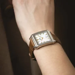 FESTINA Montre On The Square Nacre Blanche cadran argenté fond nacre blanche bracelet cuir de vache camel Hot