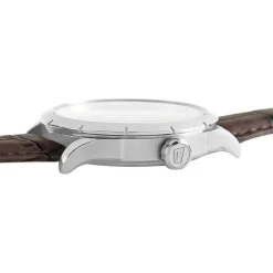 FESTINA Montre Retro Noir cadran argenté fond noir bracelet cuir marron Discount