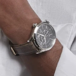 FESTINA Montre Retro Noir cadran argenté fond noir bracelet cuir marron Discount