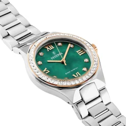 FESTINA Montre Solar Energy Vert cadran argenté fond vert bracelet acier argenté Online