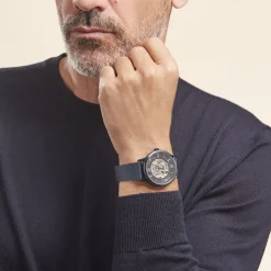 FESTINA Montre Squelette cadran bleu fond squelette bracelet acier bleu