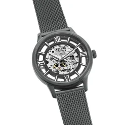 FESTINA Montre Squelette Blanc cadran noir fond noir bracelet acier noir Outlet