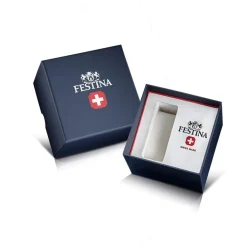 FESTINA SWISS MADE Montre 39 Noir cadran argenté fond noir bracelet acier argenté Online