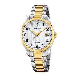 FESTINA SWISS MADE Montre 37,5 Argenté cadran bicolore doré / blanc fond argenté bracelet acier bicolore Clearance