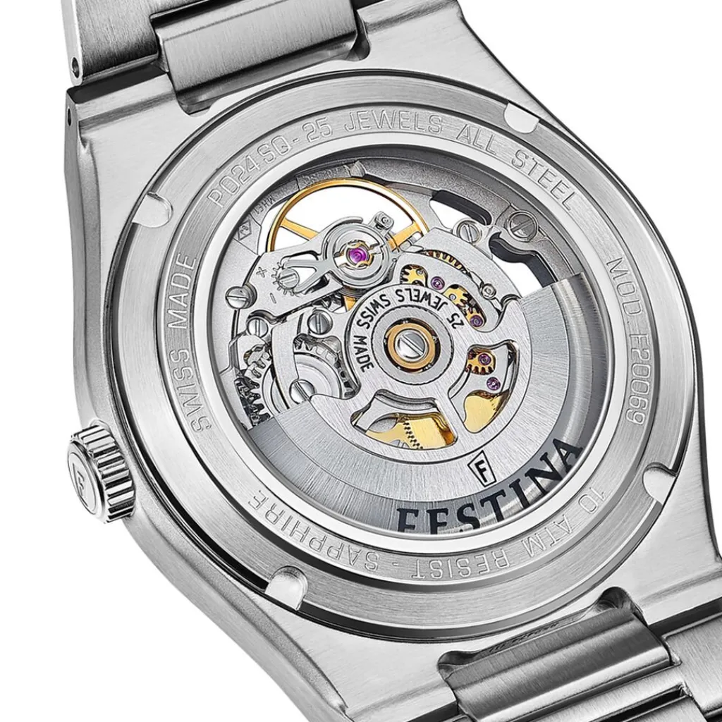 FESTINA SWISS MADE Montre Automatic Squelette 40 Argenté Hot