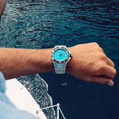 FESTINA Montre the Originals/diver Bleu Sky cadran argenté fond bleu sky bracelet acier argenté Clearance