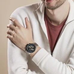 FESTINA Montre Timeless Chronograph Bleu cadran argenté fond bleu bracelet acier argenté Clearance