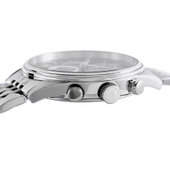 FESTINA Montre Timeless Chronograph Noir cadran argenté fond noir bracelet acier argenté Outlet