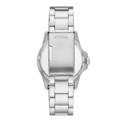 FOSSIL Montre Blue Dive Bleu cadran argenté fond bleu bracelet acier argenté Outlet
