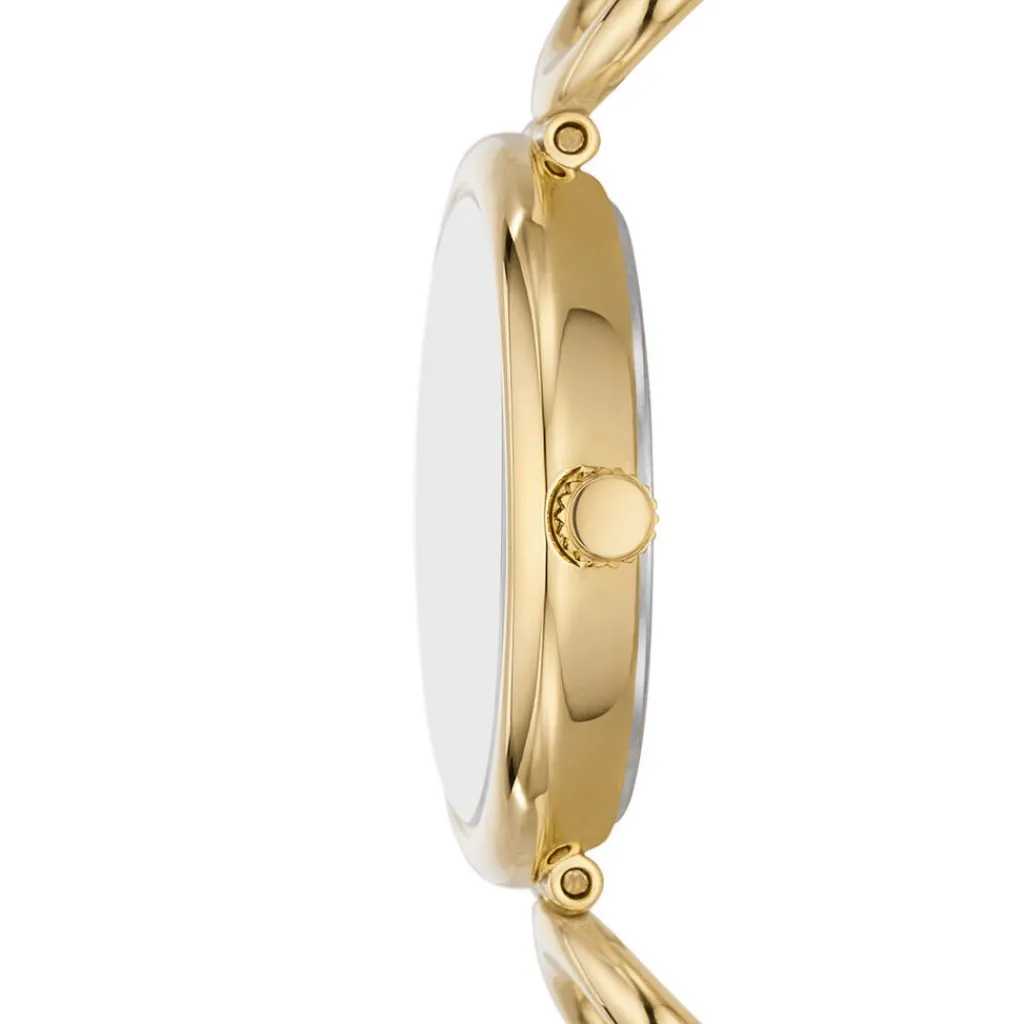 FOSSIL Montre Carlie Blanc cadran doré fond blanc bracelet acier doré Best