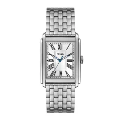 FOSSIL Montre Carraway Argenté cadran argenté fond argenté bracelet acier argenté