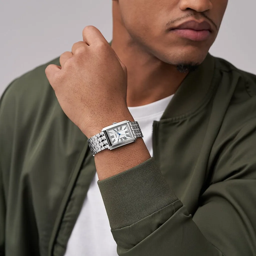 FOSSIL Montre Carraway Argenté cadran argenté fond argenté bracelet acier argenté