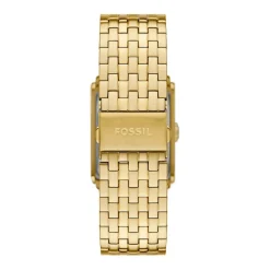 FOSSIL Montre Carraway Doré cadran doré fond doré bracelet acier doré Best