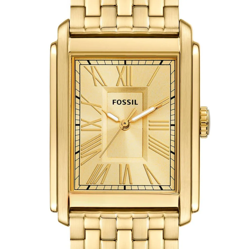 FOSSIL Montre Carraway Doré cadran doré fond doré bracelet acier doré Best