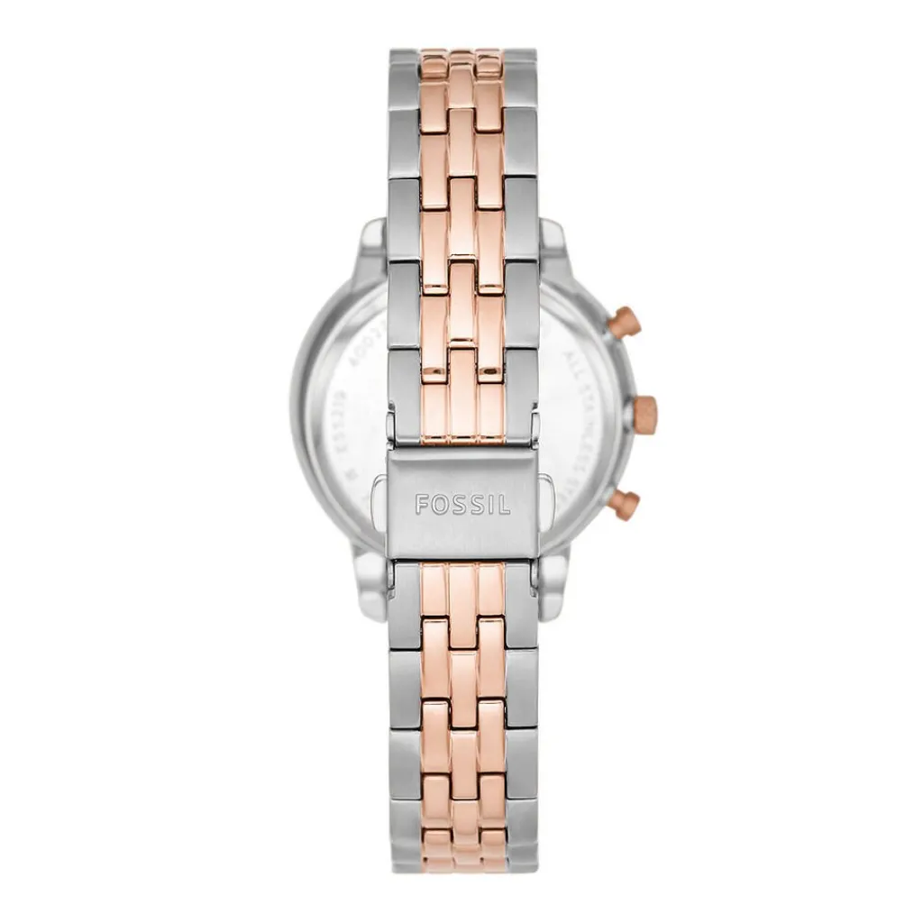 FOSSIL Montre Neutra Nacre cadran argenté fond nacre bracelet acier bicolore Outlet